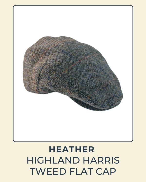 Heather Highland Harris Tweed Flat Cap