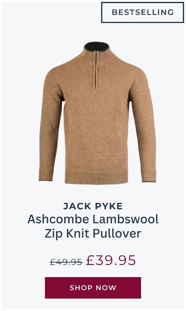 Jack Pyke Ashcombe Lambswool Zip Knit Pullover