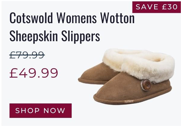 Cotswold Womens Wotton Sheepskin Slippers