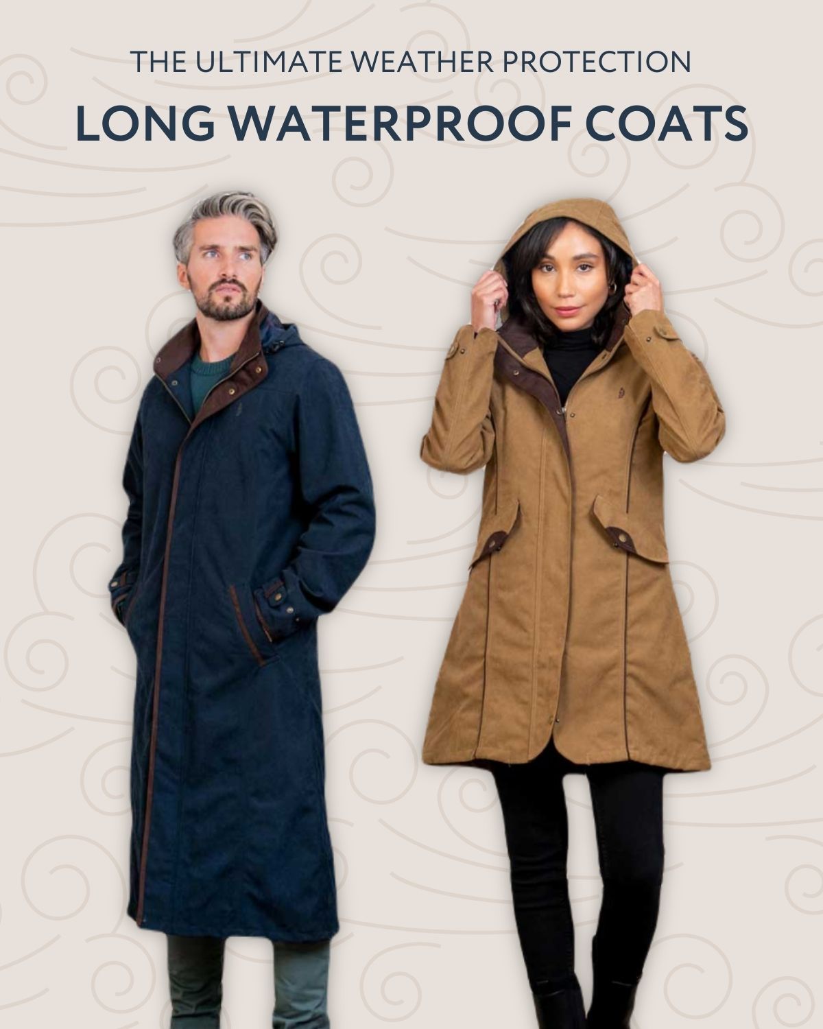 The ultimate weatehr protection, long waterproof coats.