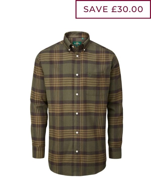 Alan Paine Ilkley Flannel Button-Down Collar Shirt