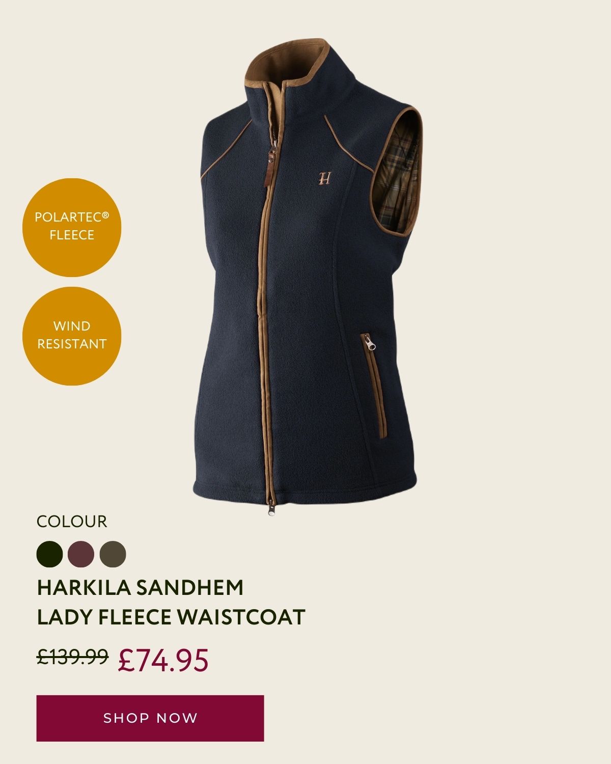 Harkila Sandhem Lady Fleece Waistcoat