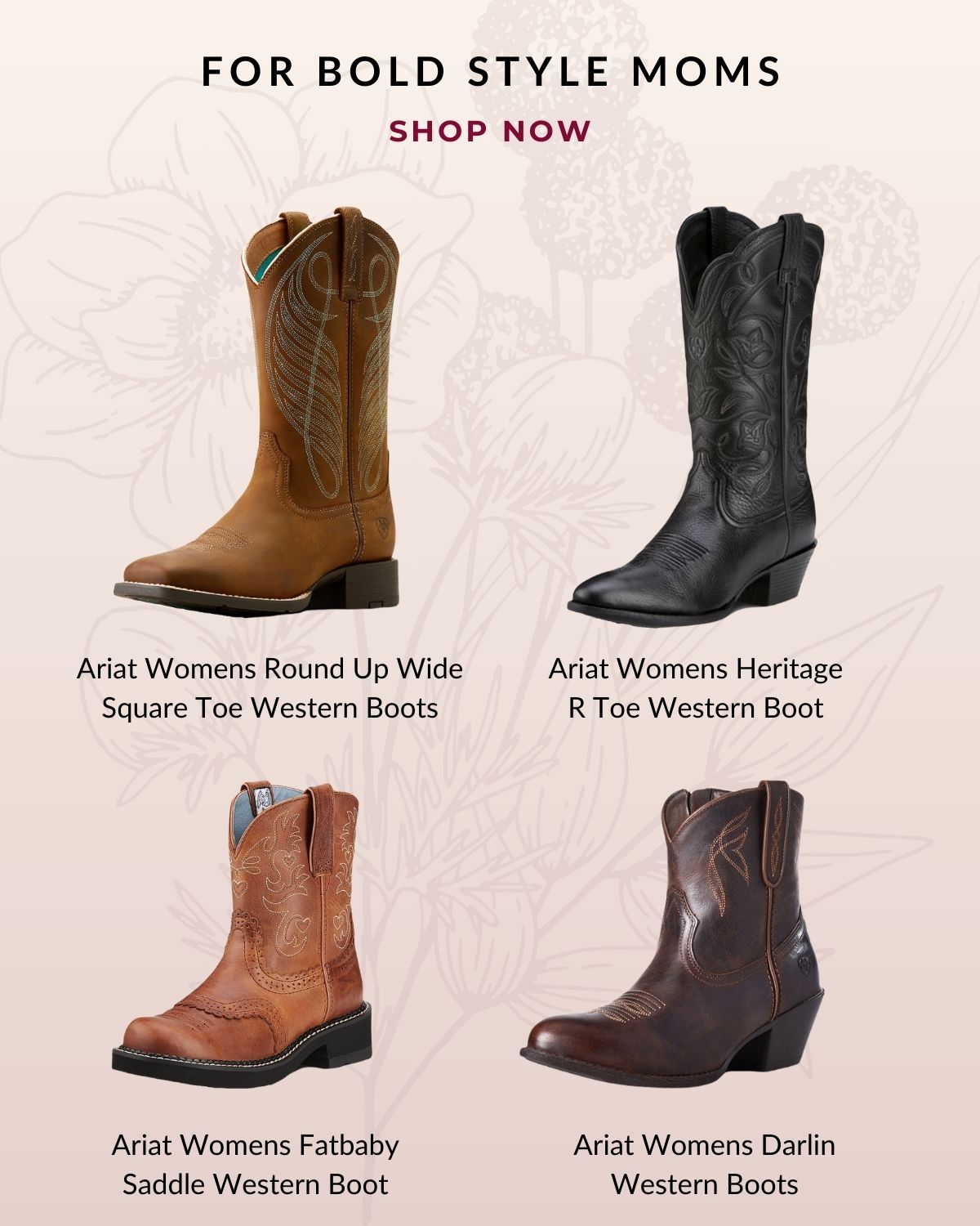 Shop cowboy boots for bold style moms.